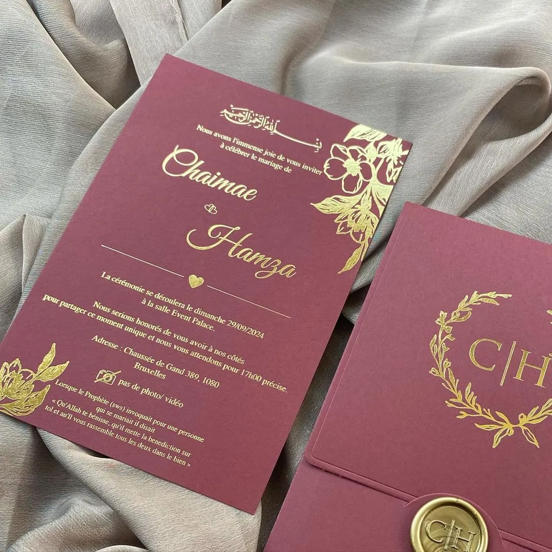 Gold String Wedding Card