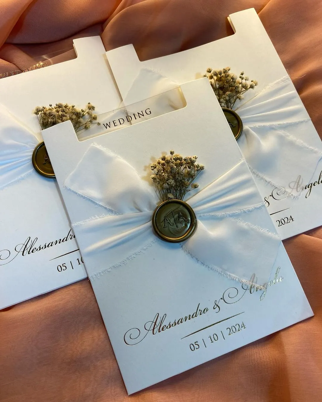 Gold String Wedding Card