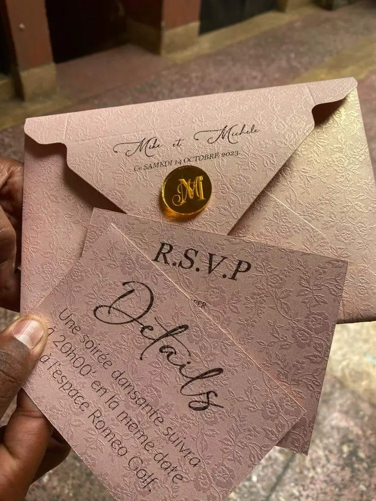 V shape wedding Card