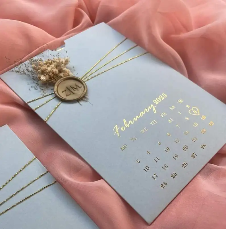 Gold String Wedding Card