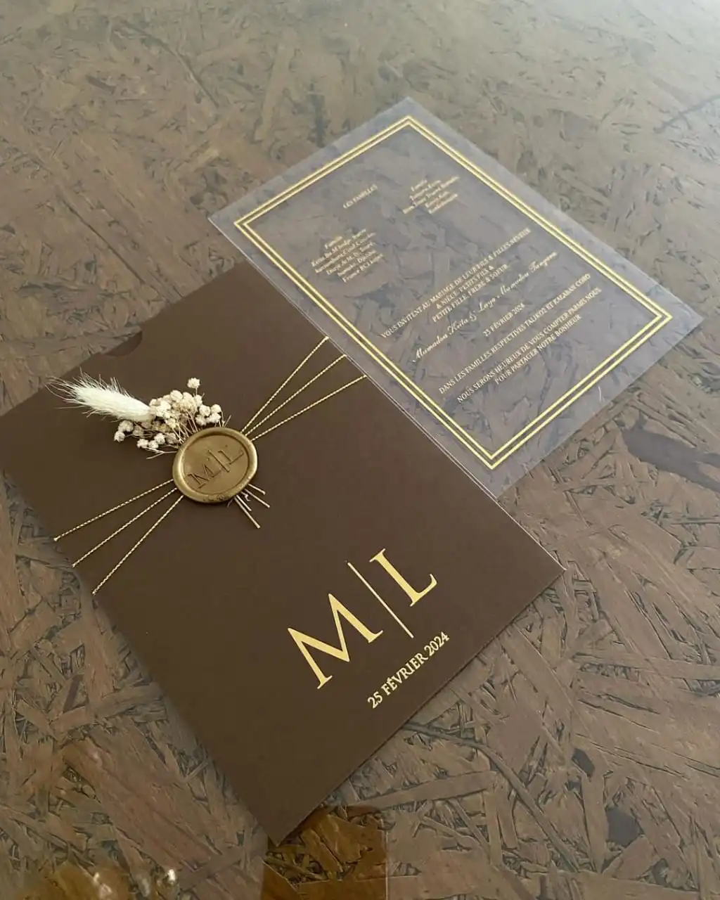 Gold String Wedding Card