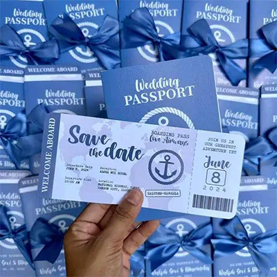 Passport Wedding Card