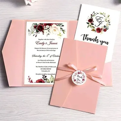 V shape wedding Card