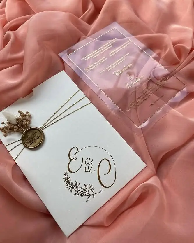 Gold String Wedding Card