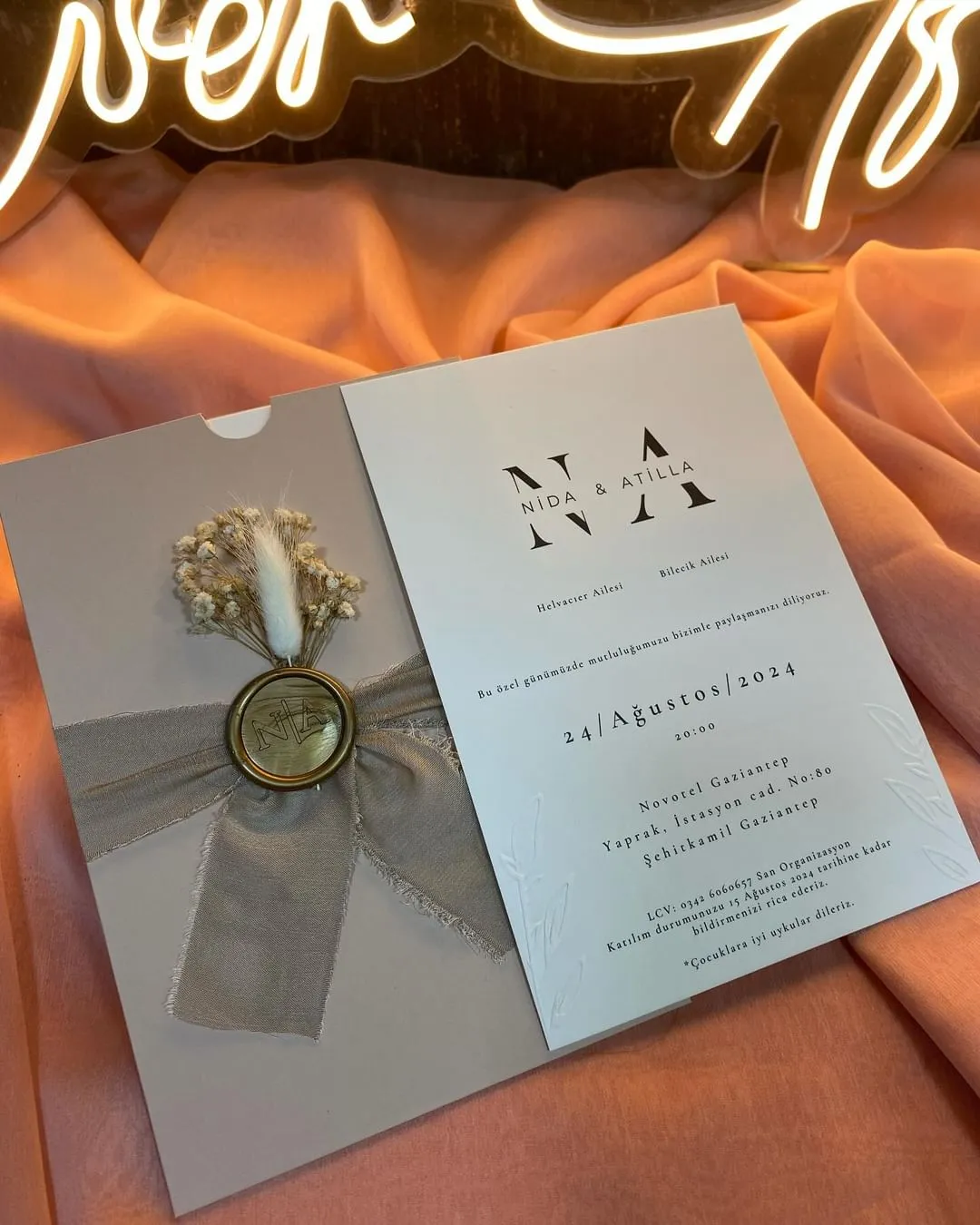 Gold String Wedding Card